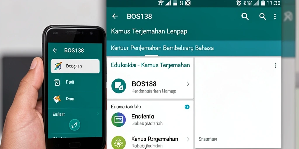 Antarmuka simpel dengan tampilan kamus yang jelas dan fungsional.