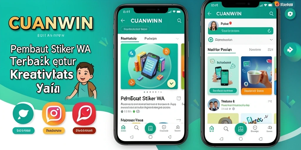 Antarmuka CUANWIN yang intuitif untuk membuat stiker WA.