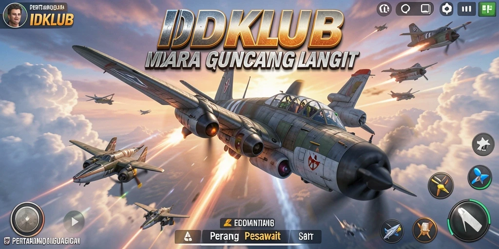Tampilan antarmuka menarik dari game Perang Pesawat IDKLUB.