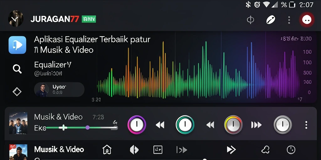 Tampilan antarmuka JURAGAN77 dengan fitur Equalizer yang intuitif.