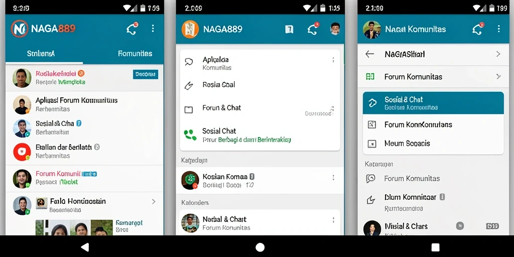 Antarmuka NAGA889 yang modern dan fungsional untuk Forum Komunitas.