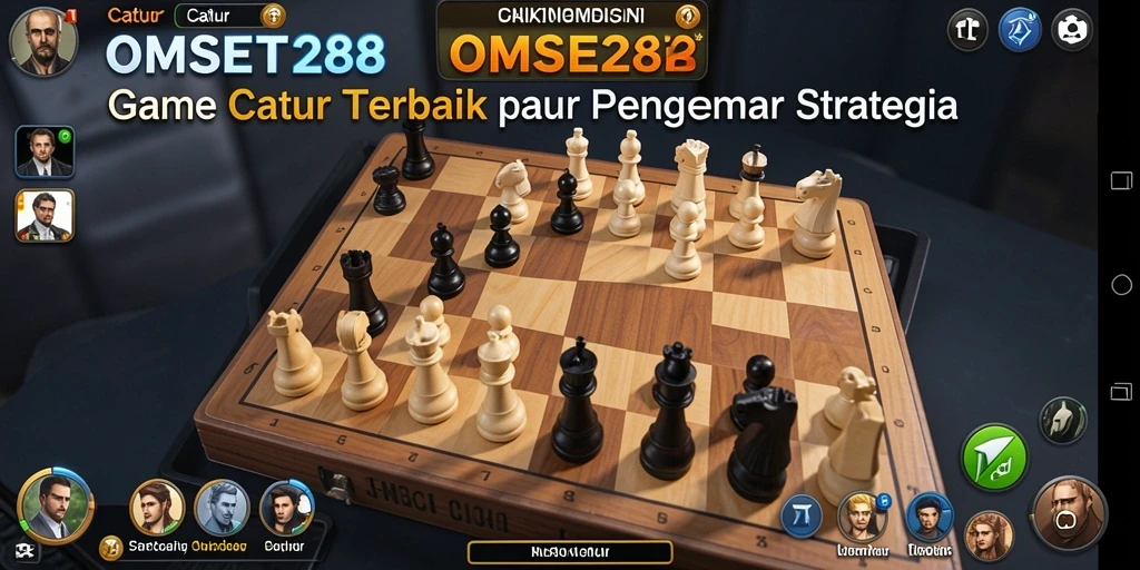 Screenshot OMSET288 menampilkan antarmuka Catur yang menarik dan interaktif.