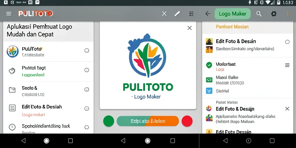 Antarmuka PULITOTO yang user-friendly untuk desain logo.