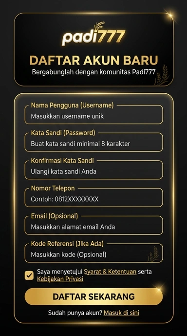 Panduan Registrasi Akun Padi777 untuk Pengguna Android
